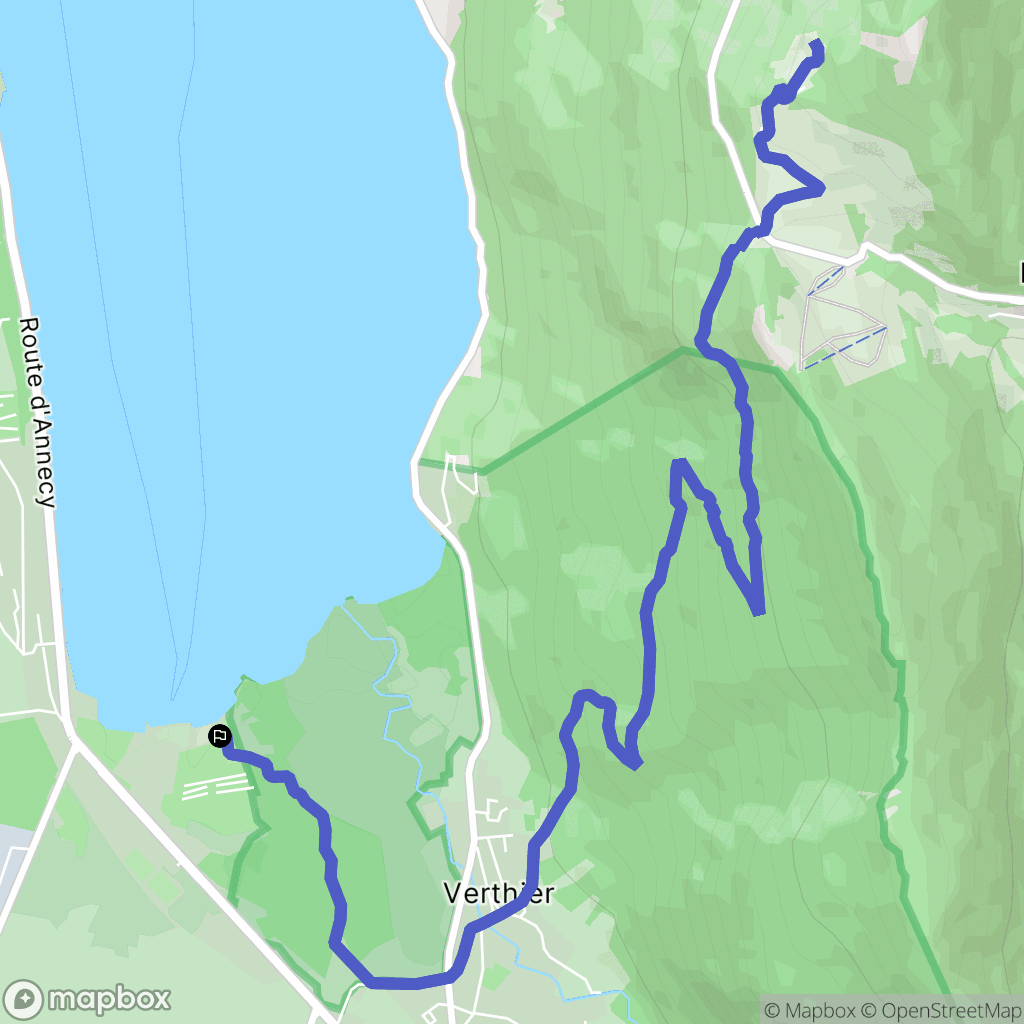 Doussard : carte du parcours de randonnée - France