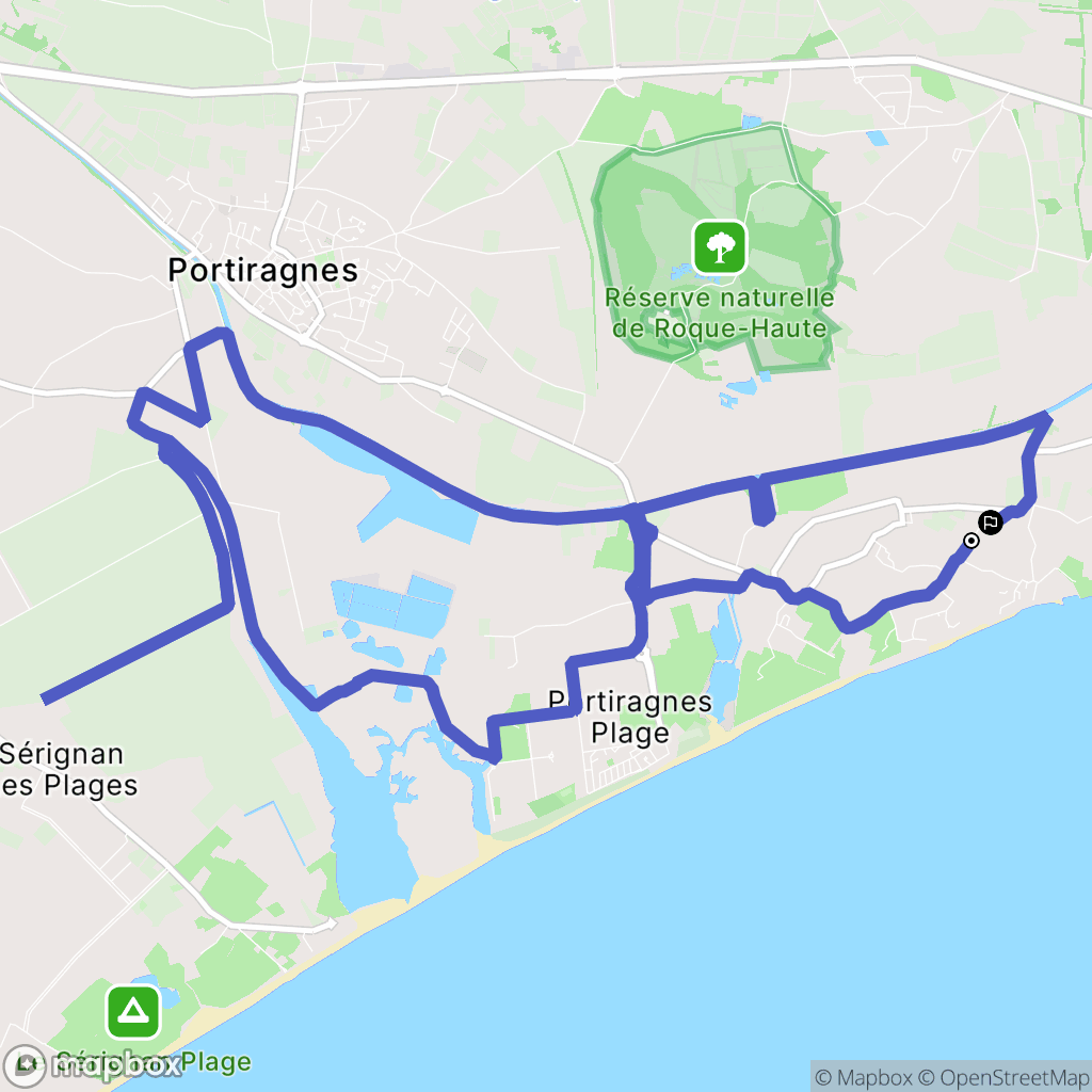 Vias : carte du parcours de randonnée - France