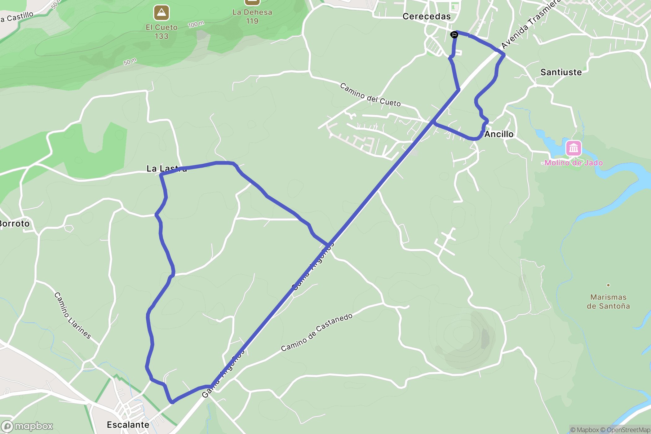 Cerecedas : carte du parcours de randonnée - Spain