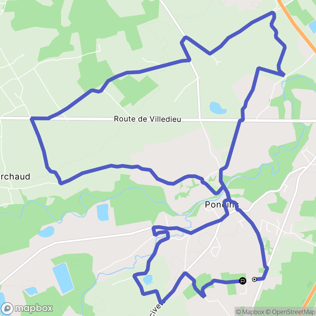 Poncins : carte du parcours de randonnée - France