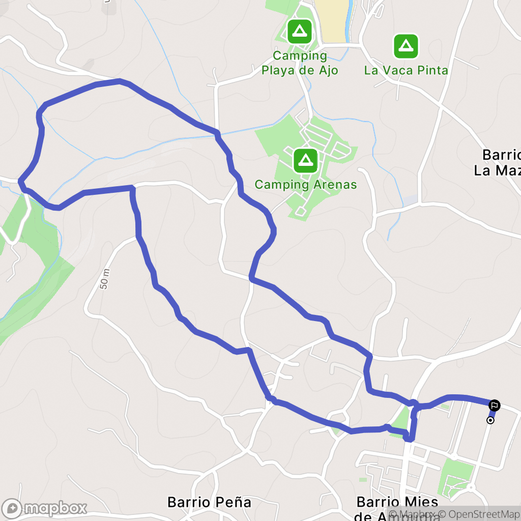 Bareyo : carte du parcours de randonnée - Spain
