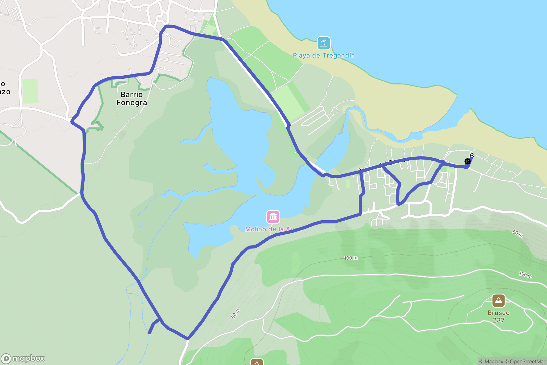 Noja : carte du parcours de randonnée - Spain