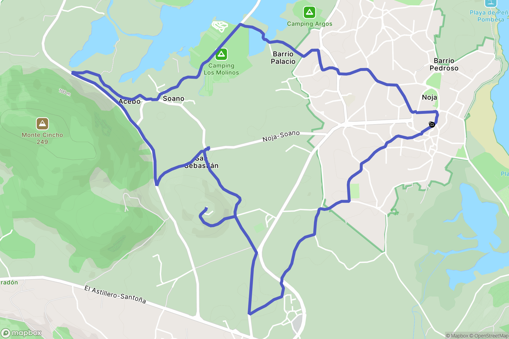 Noja : carte du parcours de randonnée - Spain