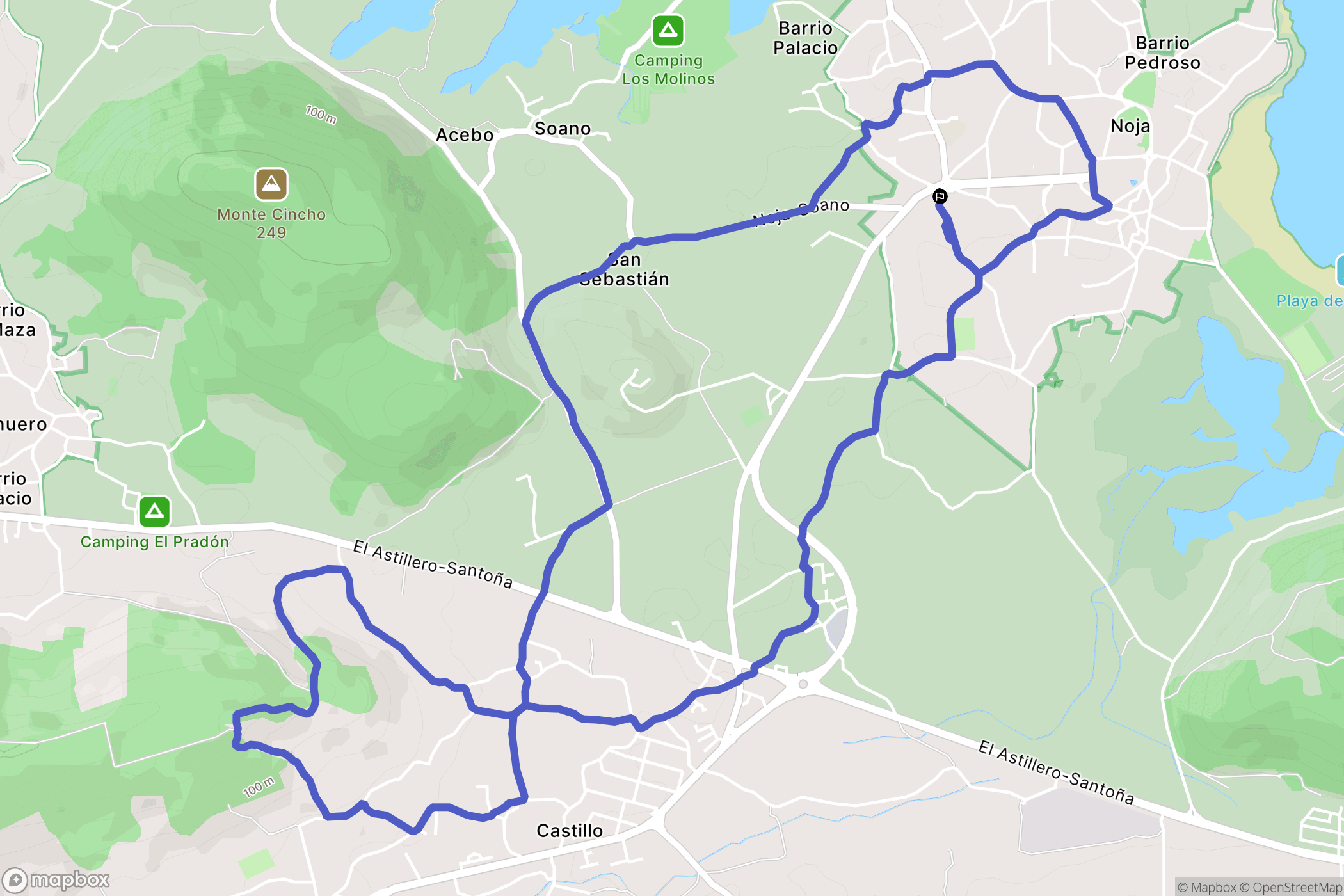 Noja : carte du parcours de randonnée - Spain