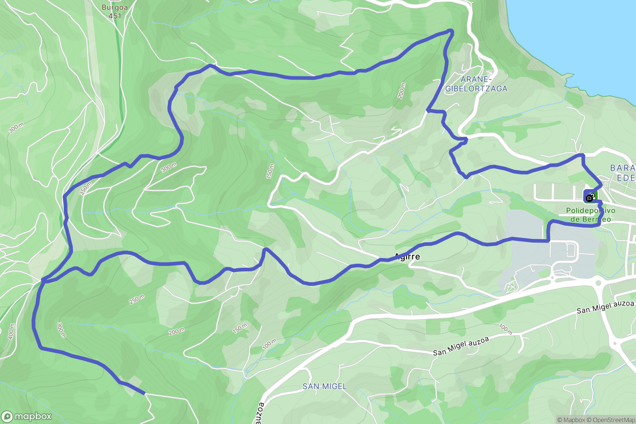  : carte du parcours de randonnée - Spain