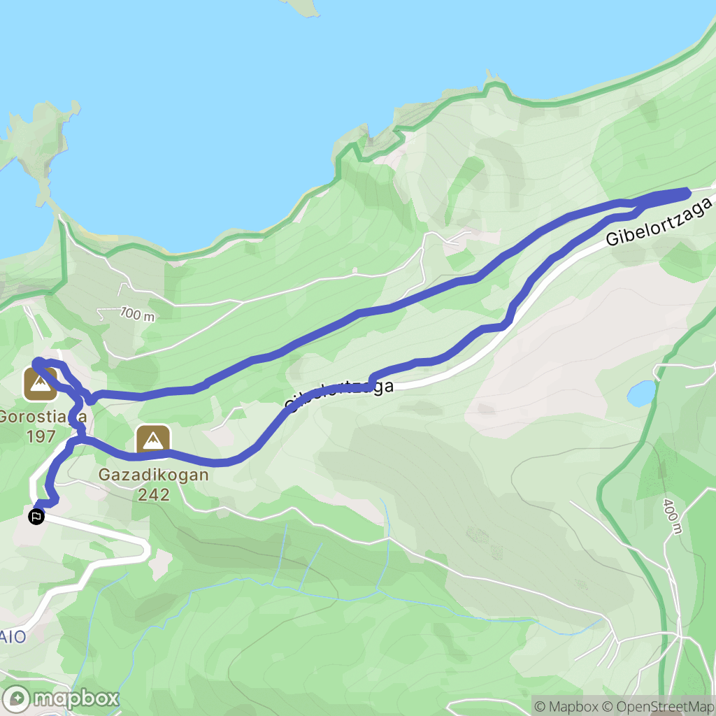 Bakio : carte du parcours de randonnée - Spain