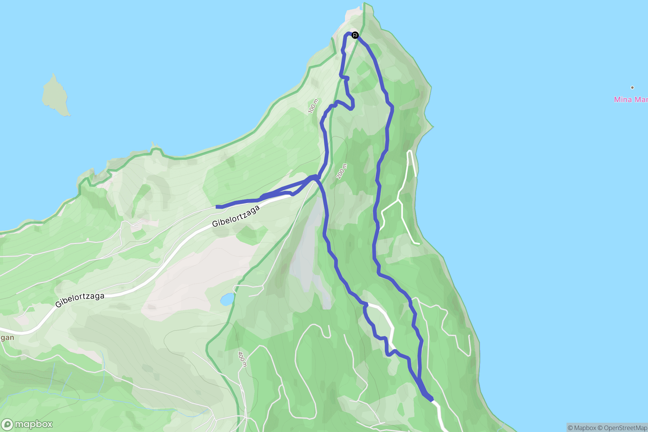 Bermeo : carte du parcours de randonnée - Spain