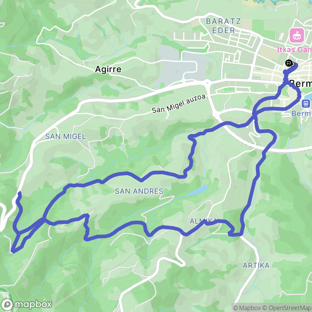 Bermeo : carte du parcours de randonnée - Spain