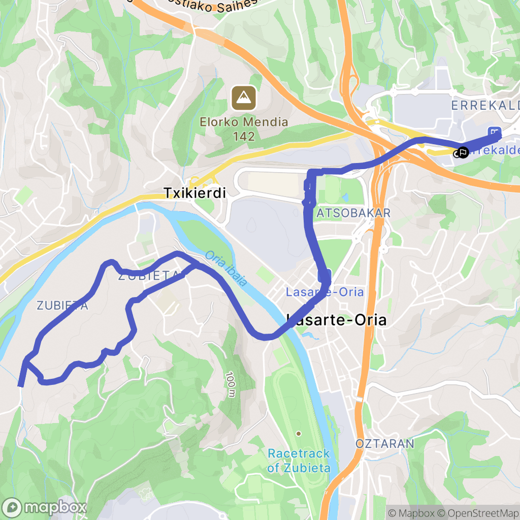 Industrial Rekalde : carte du parcours de randonnée - Spain