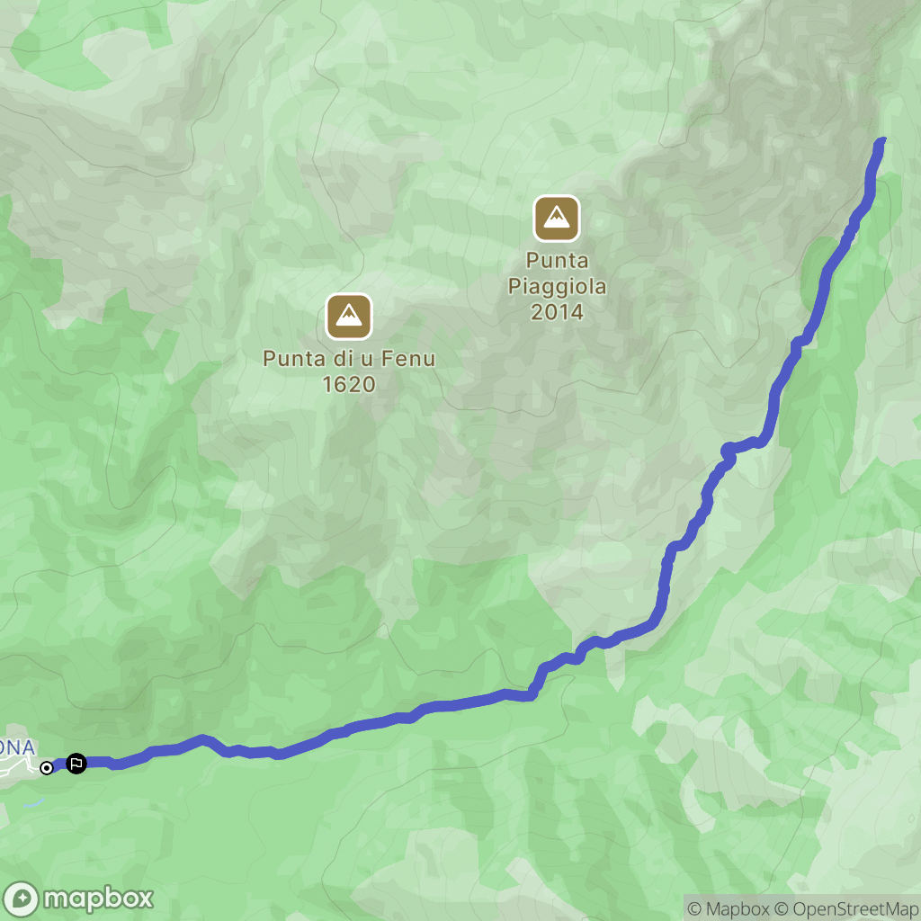Bastelica : carte du parcours de randonnée - France