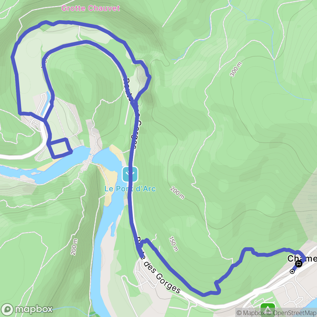 Vallon-Pont-d'Arc : carte du parcours de randonnée - France