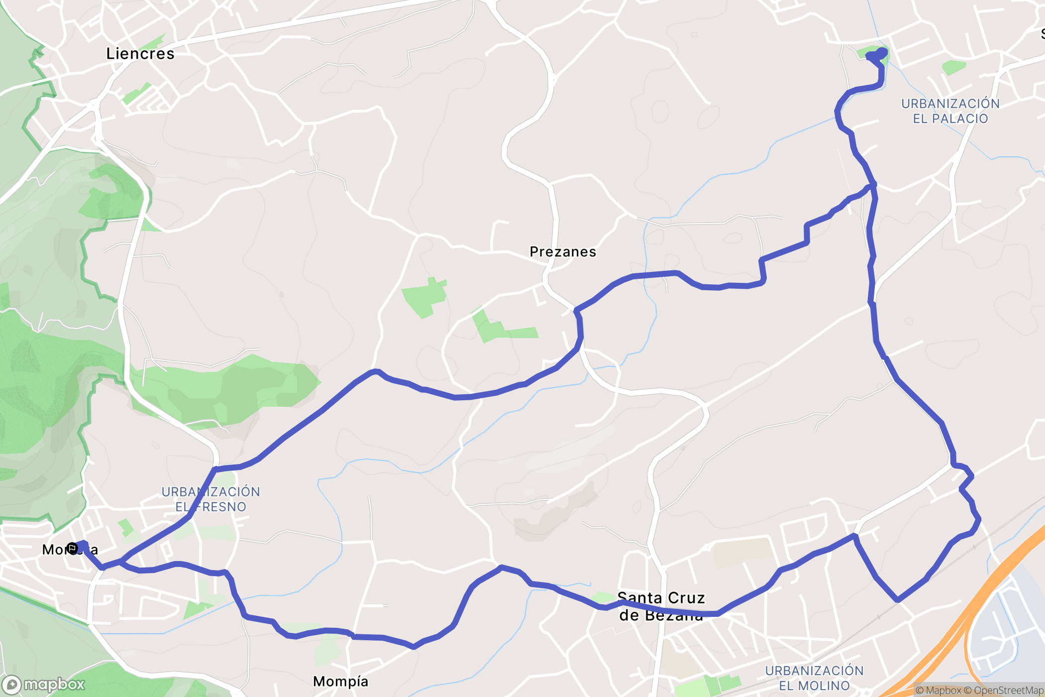 Mortera : carte du parcours de randonnée - Spain
