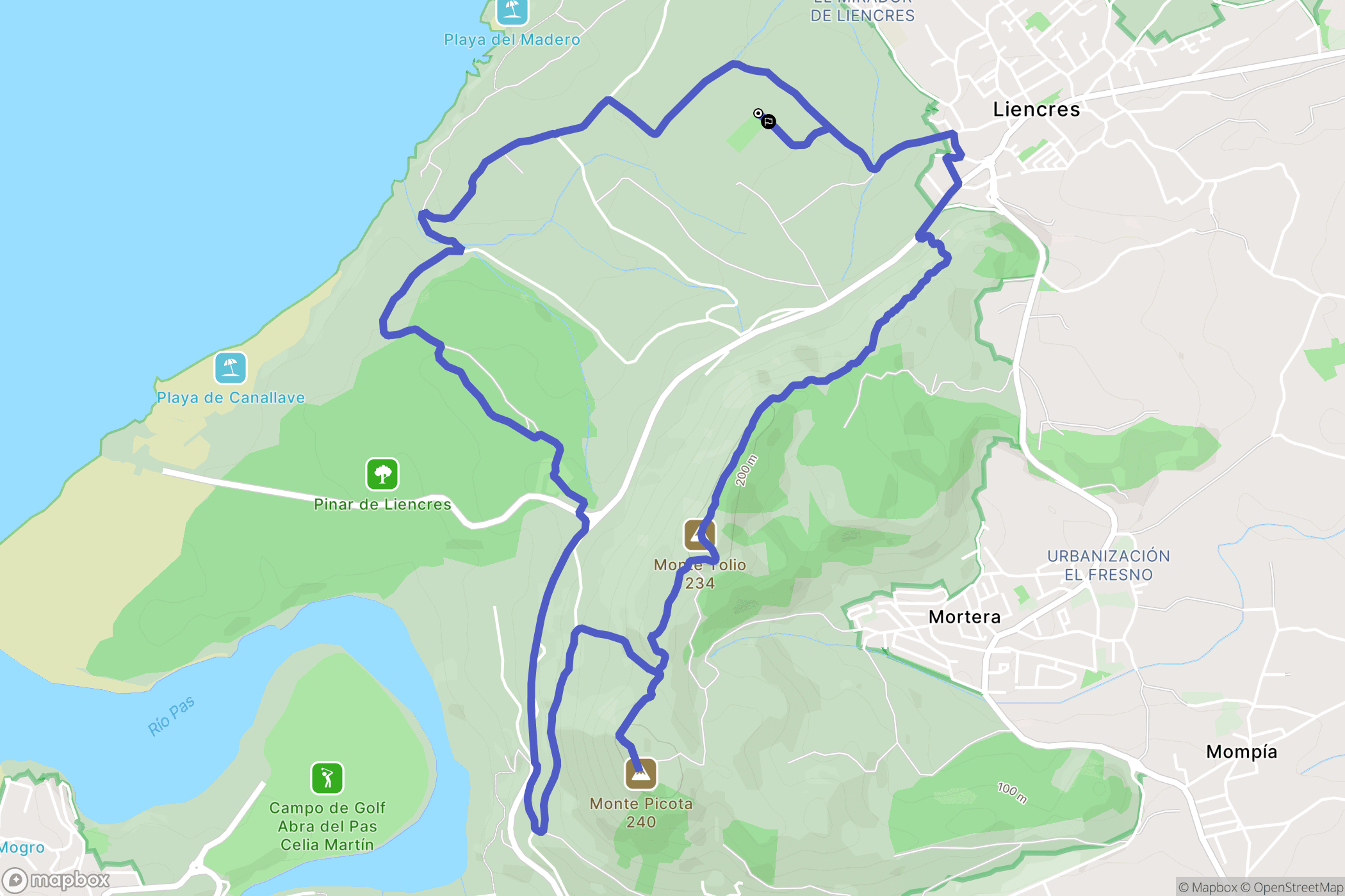  : carte du parcours de randonnée - Spain