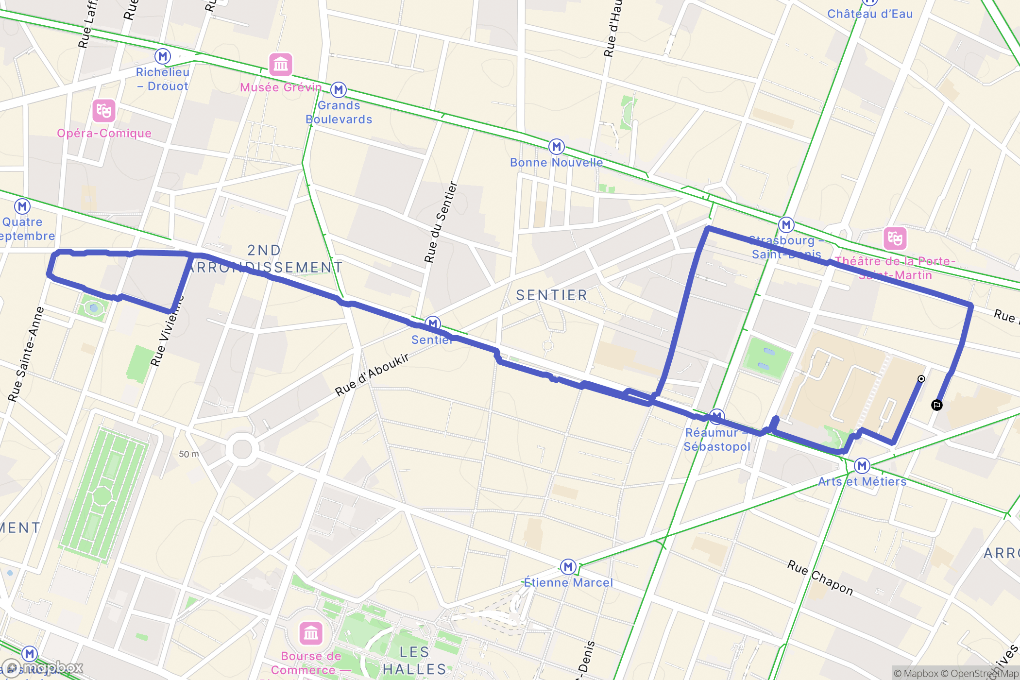 Paris : carte du parcours de randonnée - France