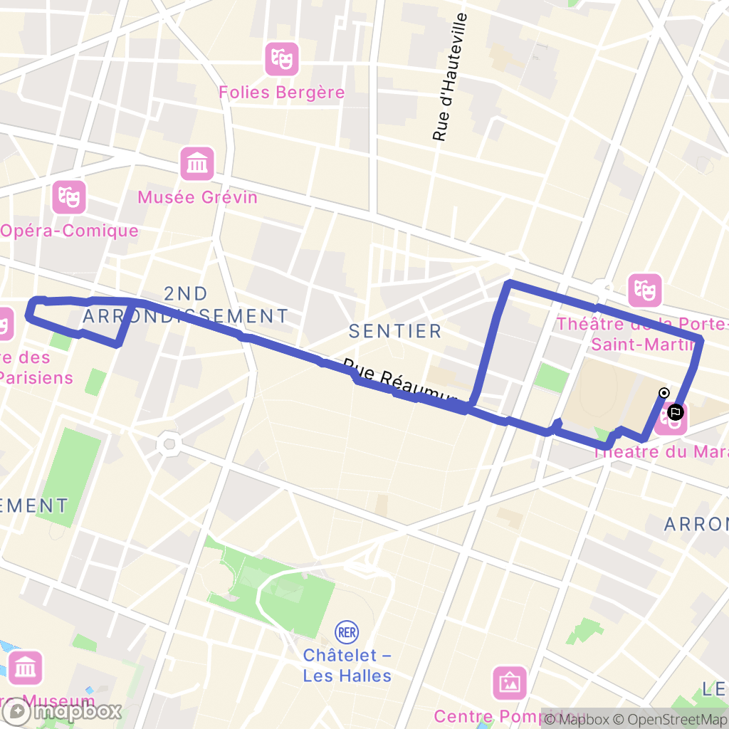 Paris : carte du parcours de randonnée - France