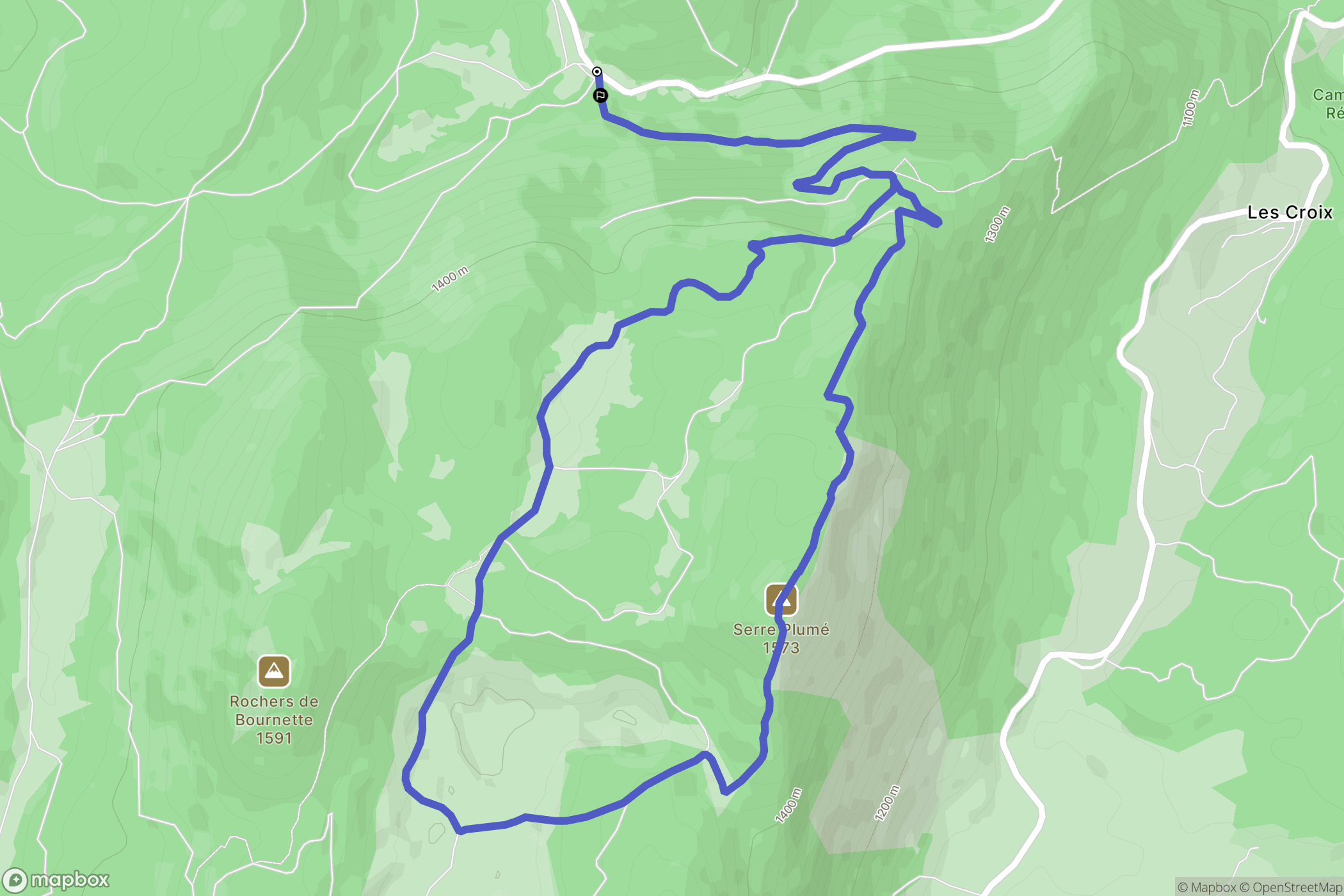 La Chapelle-en-Vercors : carte du parcours de randonnée - France