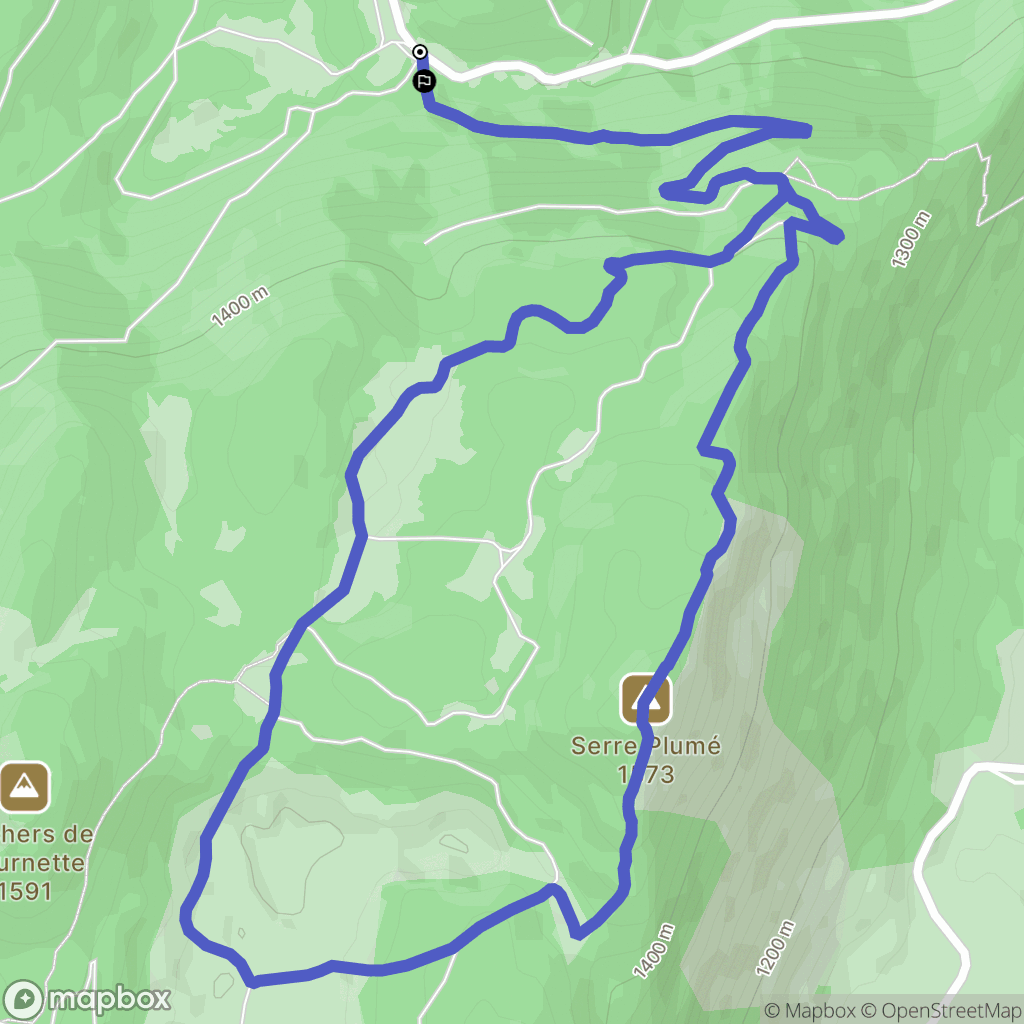 La Chapelle-en-Vercors : carte du parcours de randonnée - France