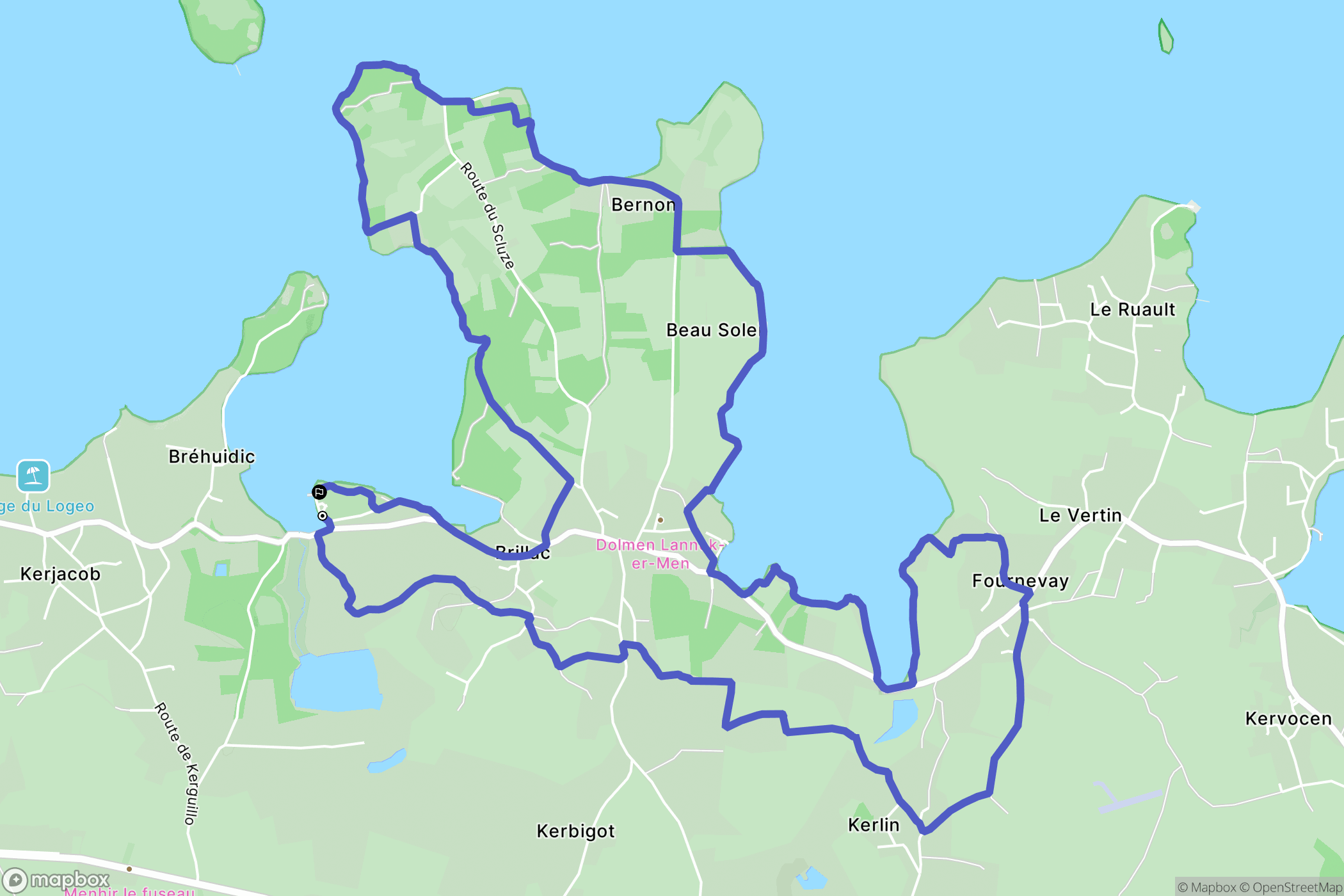 Sarzeau : carte du parcours de randonnée - France