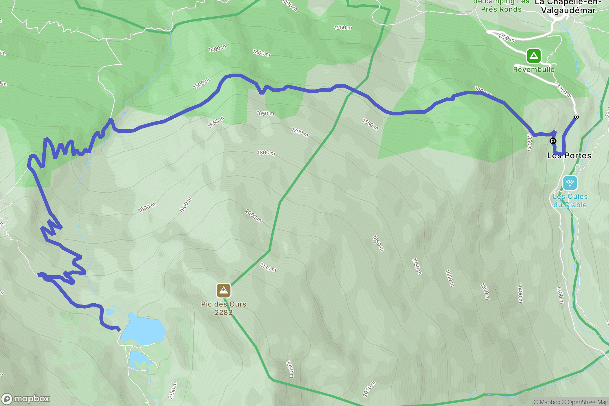 La Chapelle-en-Valgaudémar : carte du parcours de randonnée - France