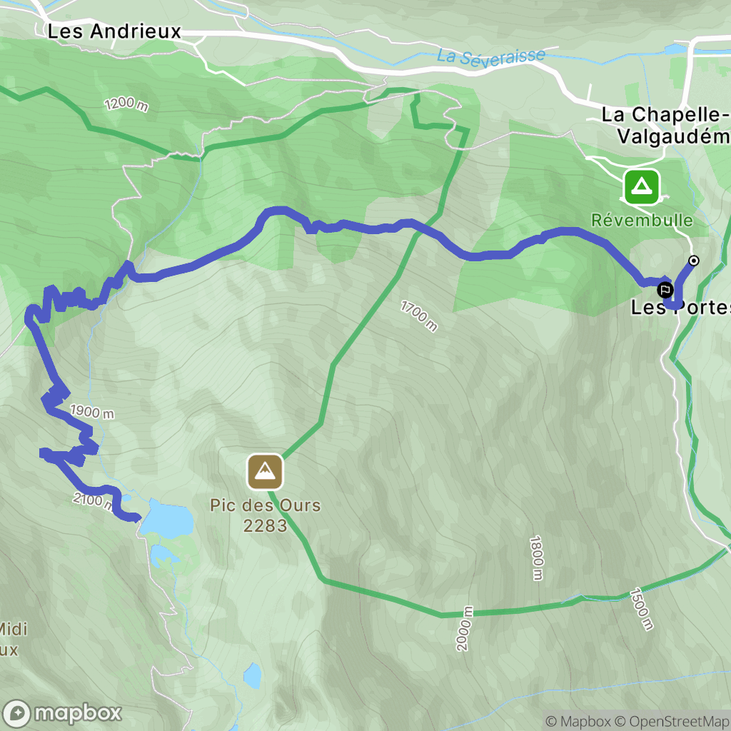 La Chapelle-en-Valgaudémar : carte du parcours de randonnée - France
