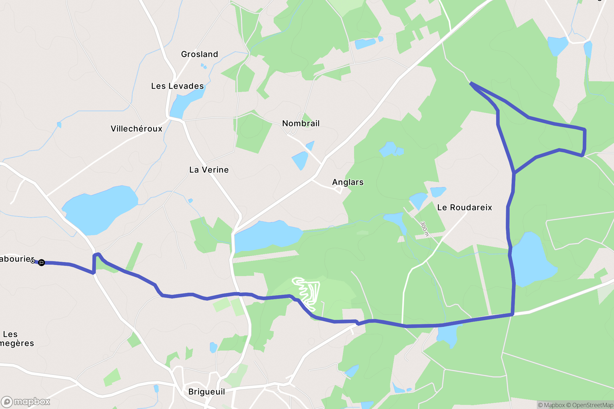 Brigueuil : carte du parcours de randonnée - France