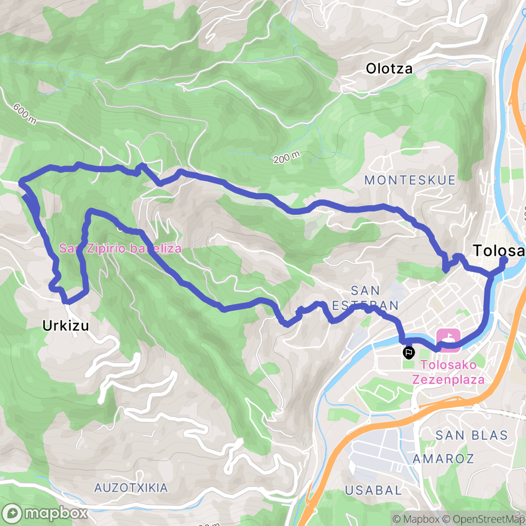 San Blas : carte du parcours de randonnée - Spain