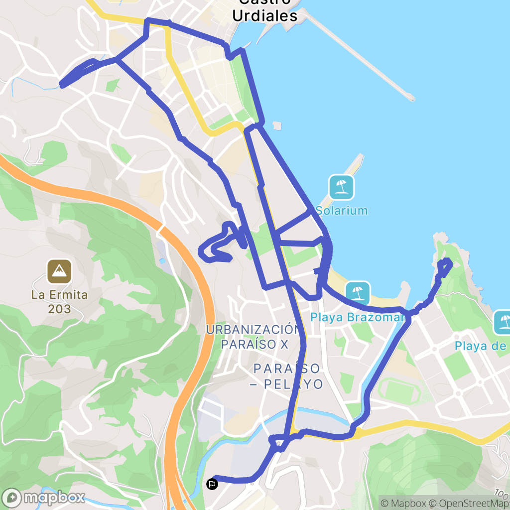 Castro-Urdiales : carte du parcours de randonnée - Spain