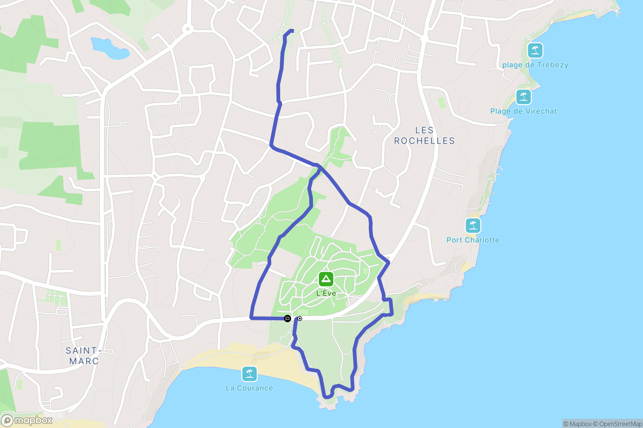 Saint-Nazaire : carte du parcours de randonnée - France