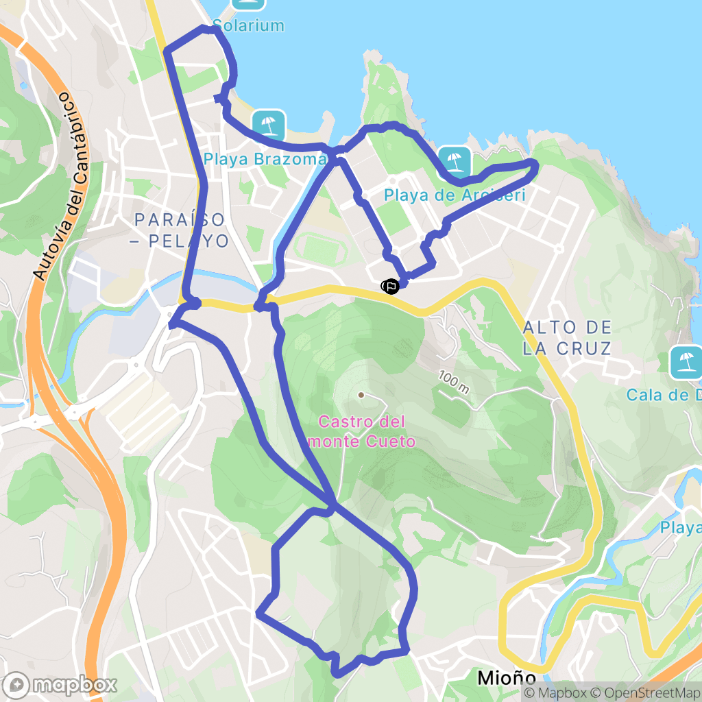 Castro-Urdiales : carte du parcours de randonnée - Spain