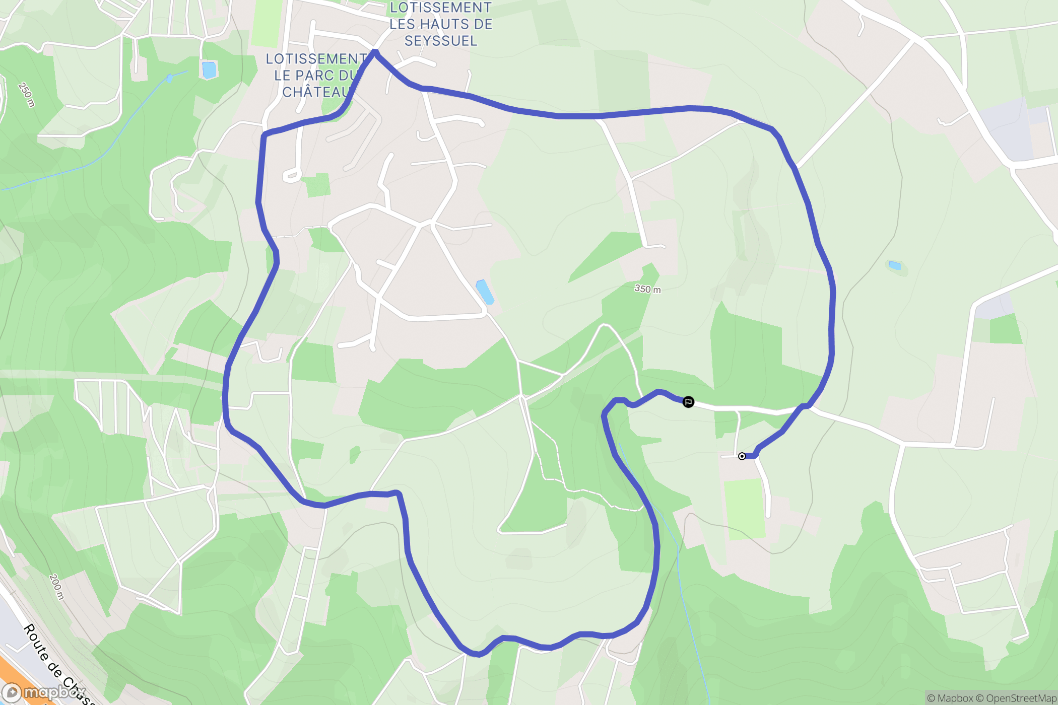 Seyssuel : carte du parcours de randonnée - France