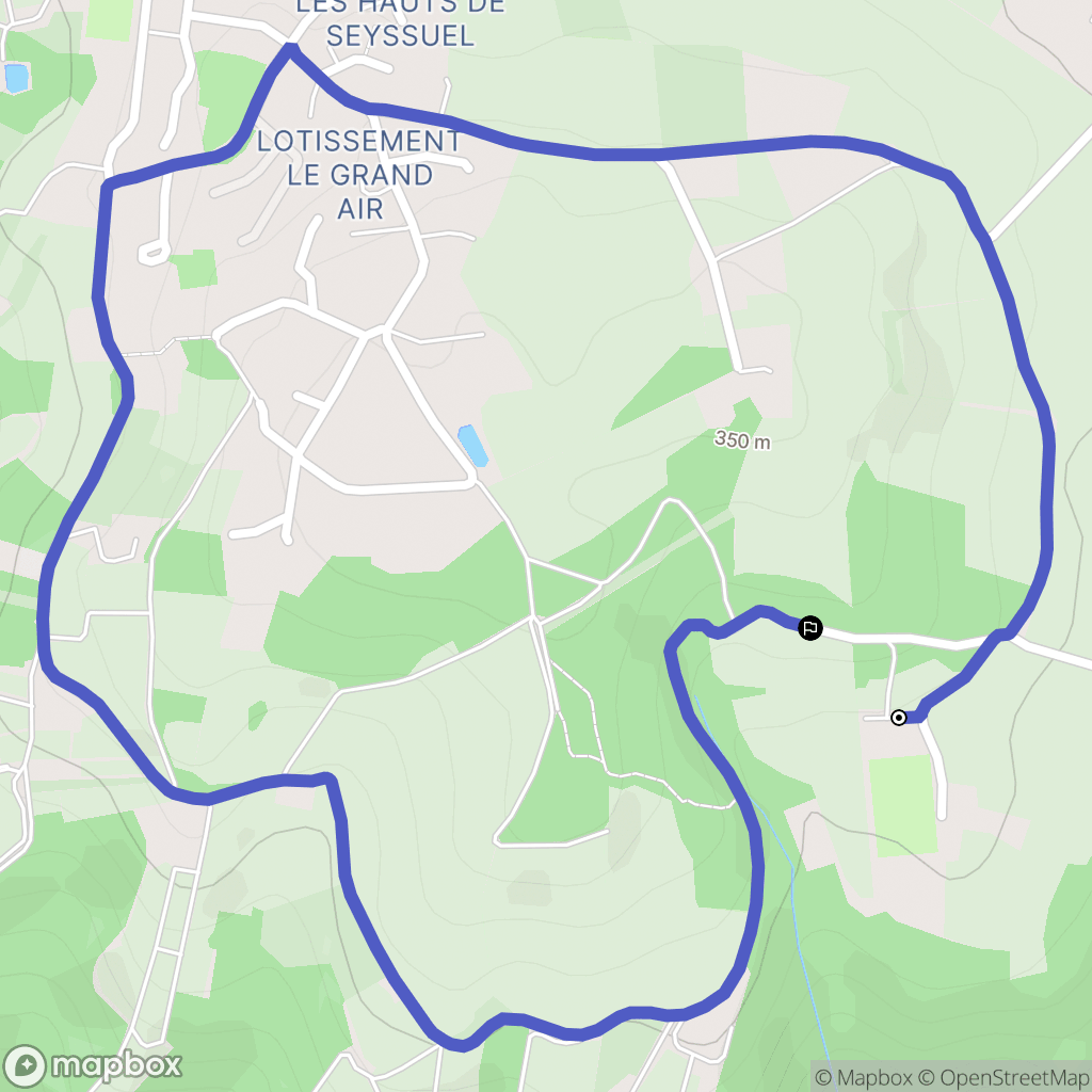 Seyssuel : carte du parcours de randonnée - France