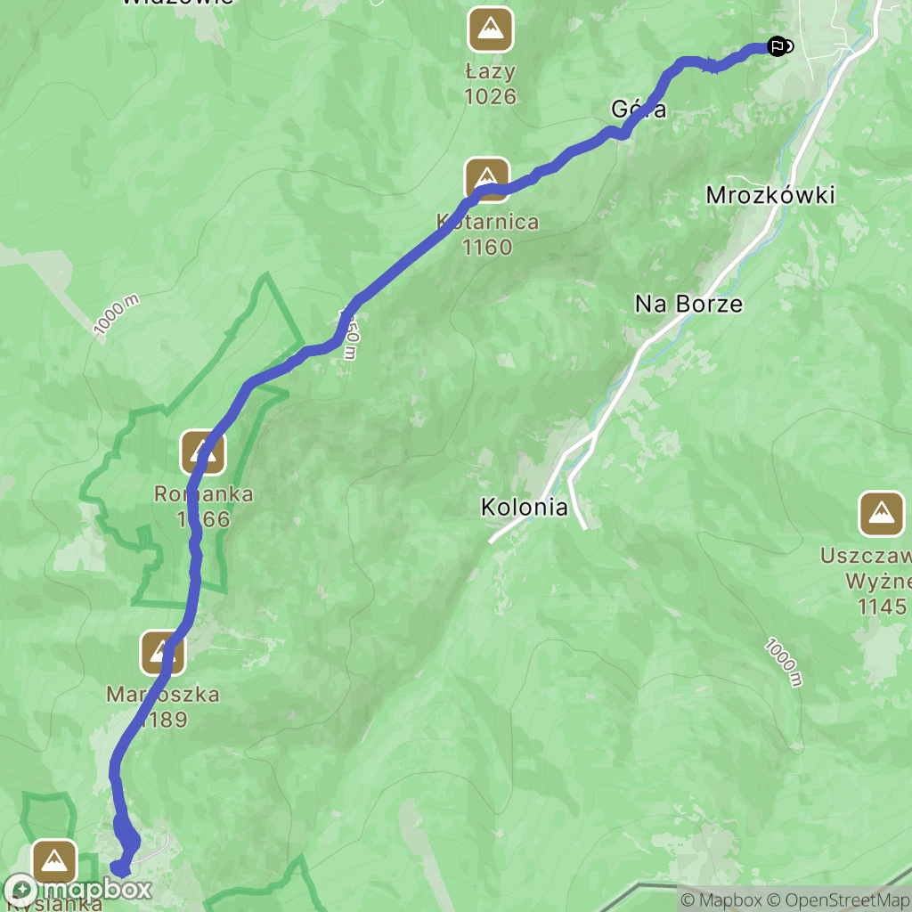 Sopotnia Wielka: mapa trasy - Poland