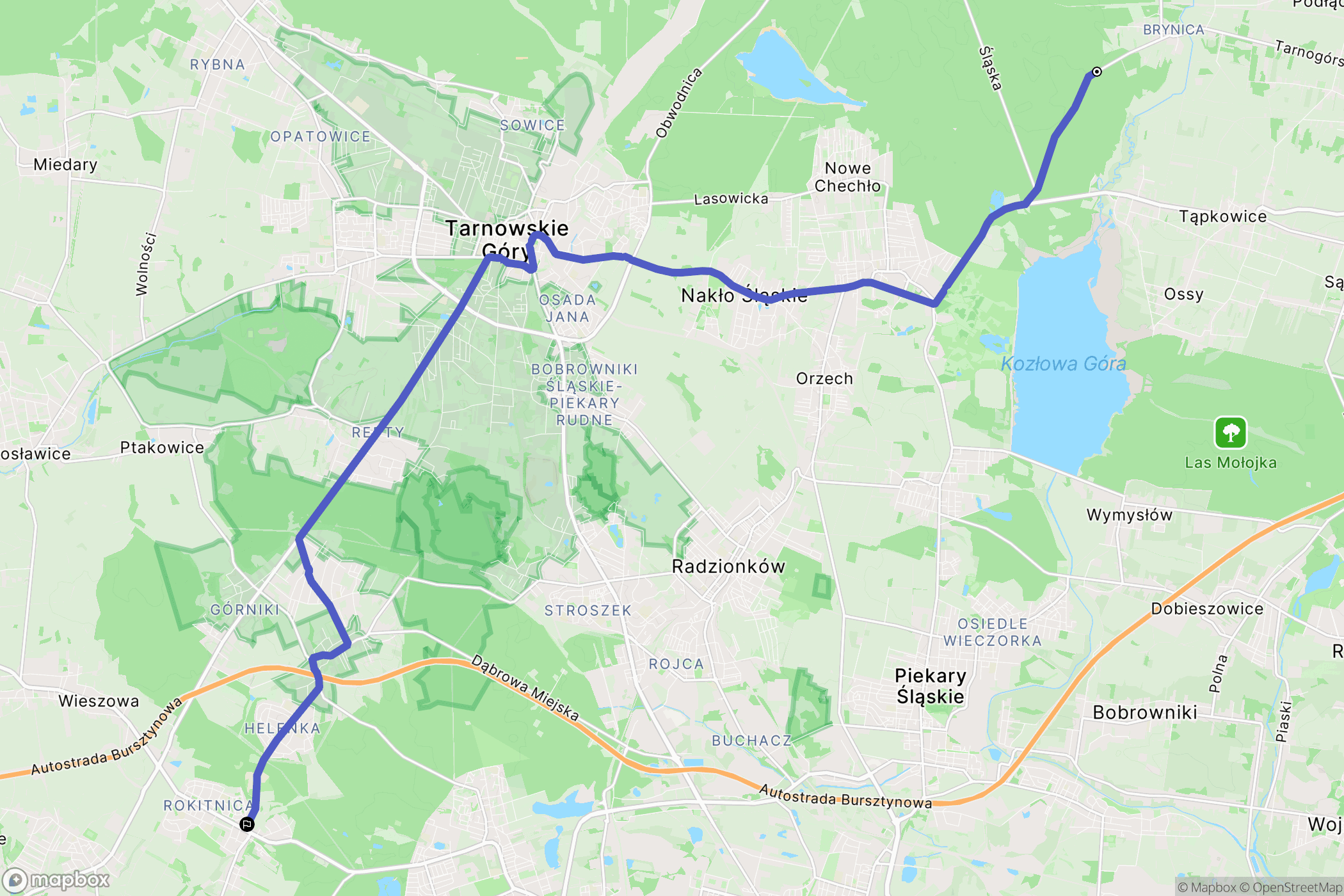 Miasteczko Śląskie: mapa trasy - Poland