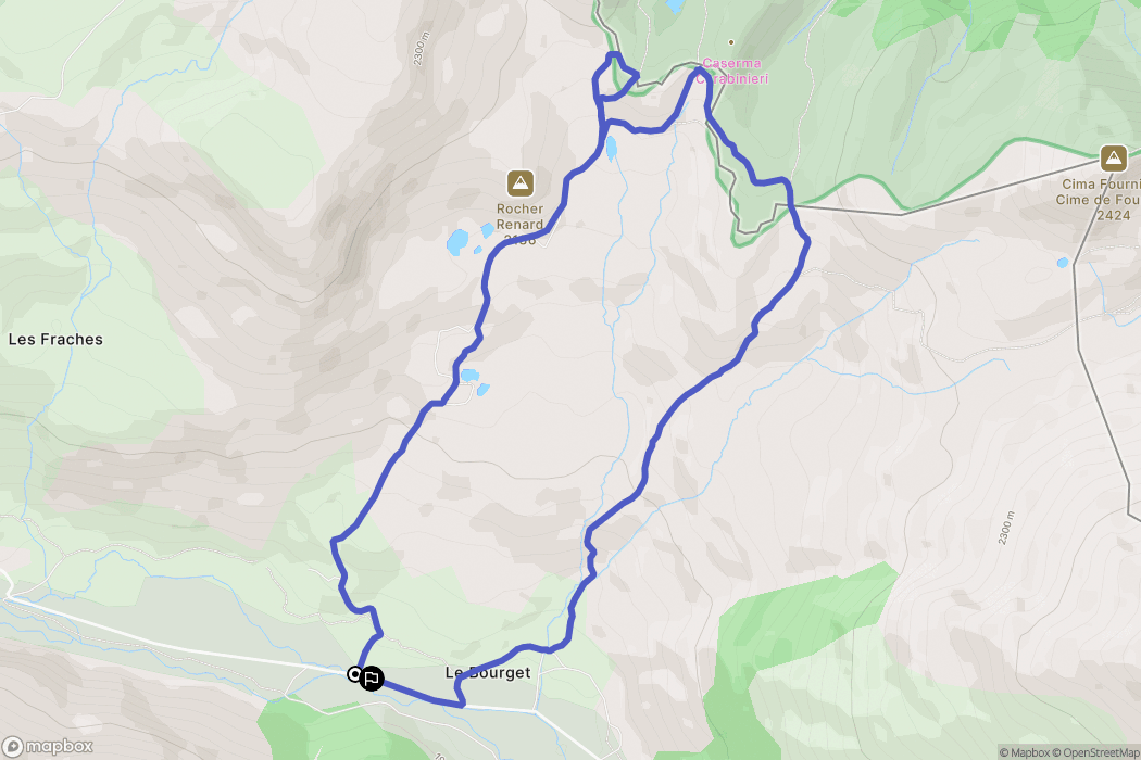 Cervières : carte du parcours de randonnée - France
