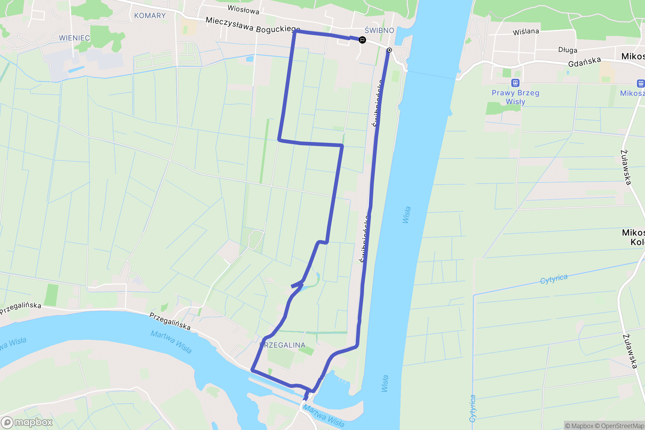 Gdańsk: mapa trasy - Poland