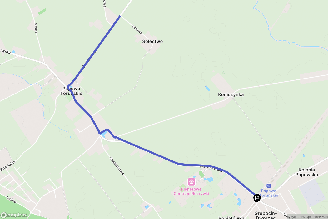 Grębocin: mapa trasy - Poland