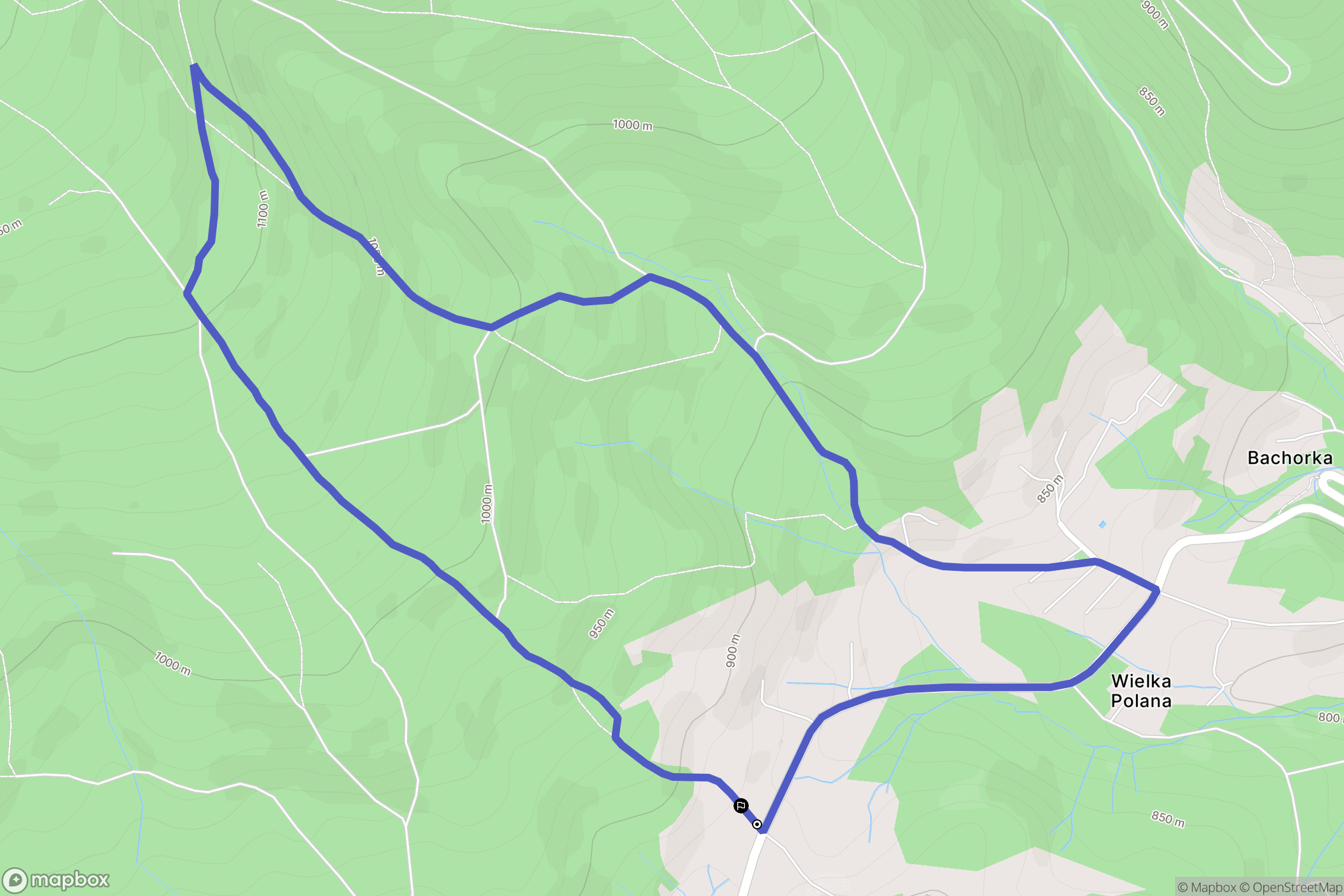 Zubrzyca Górna: mapa trasy - Poland