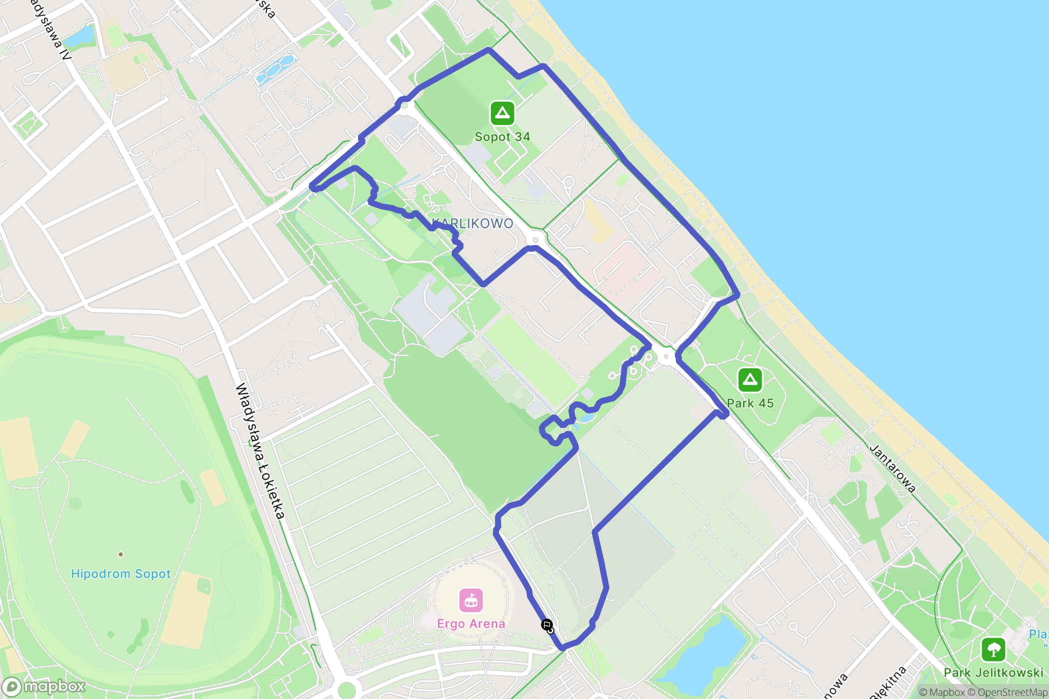 Gdańsk: mapa trasy - Poland