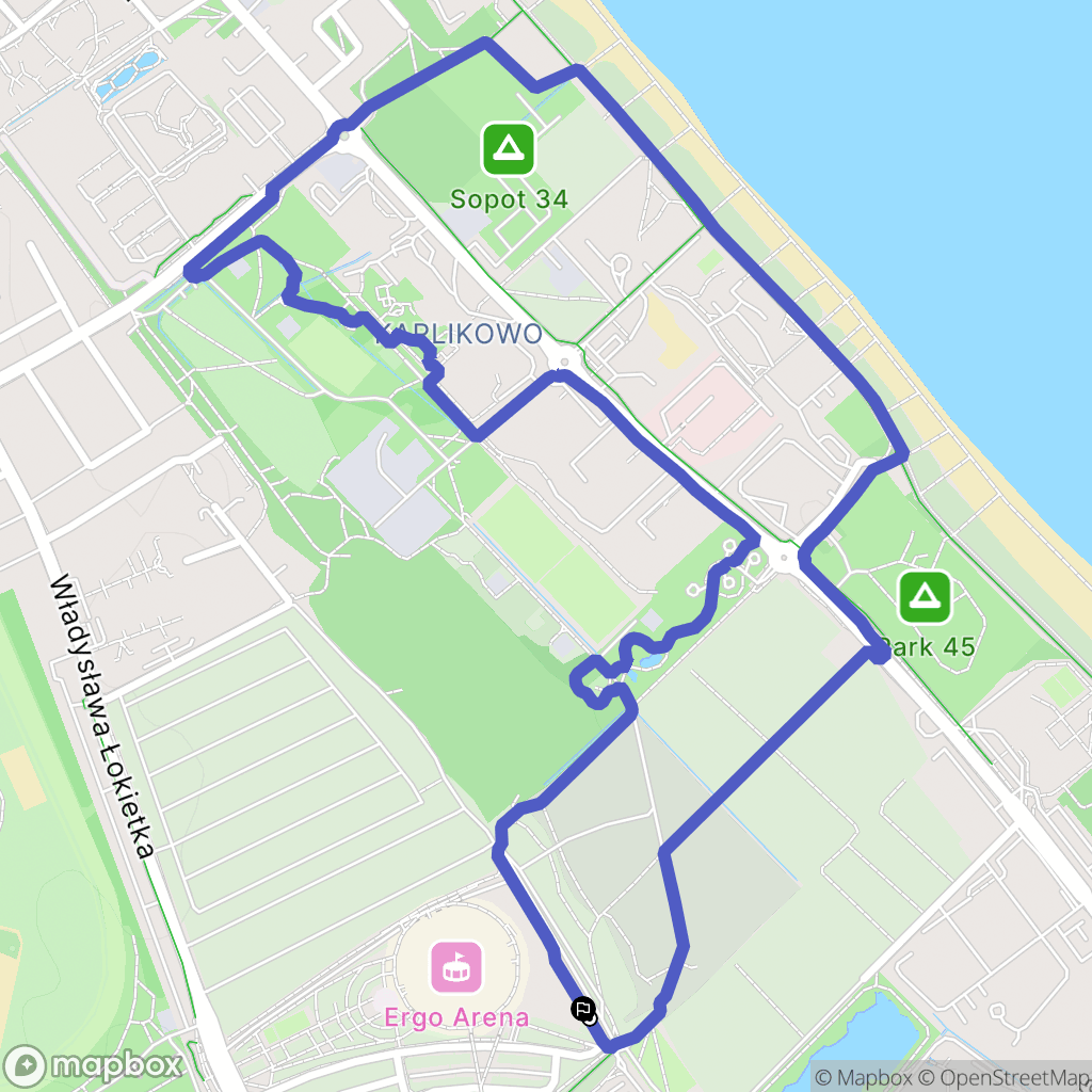Gdańsk: mapa trasy - Poland