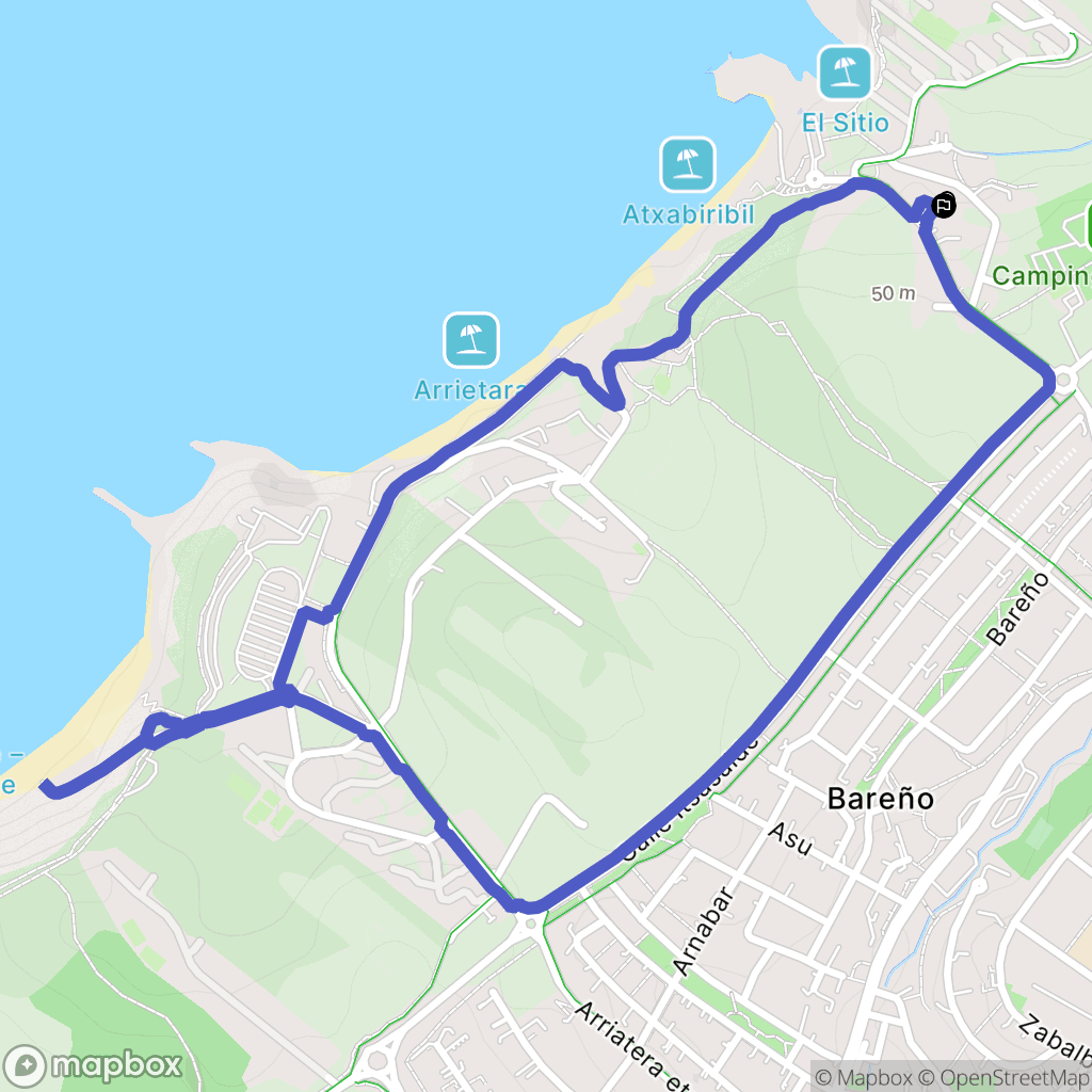 Moreaga : carte du parcours de randonnée - Spain