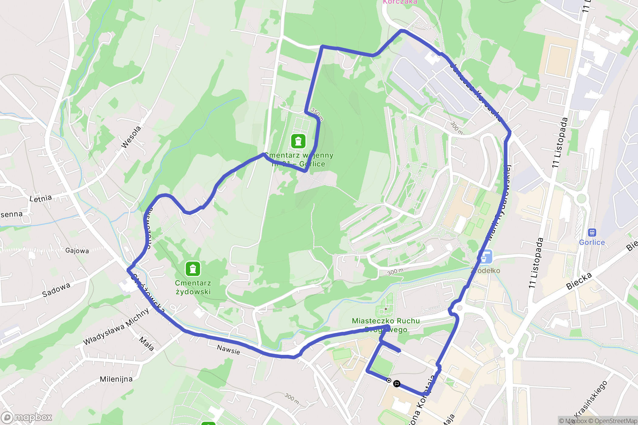 Gorlice: mapa trasy - Poland
