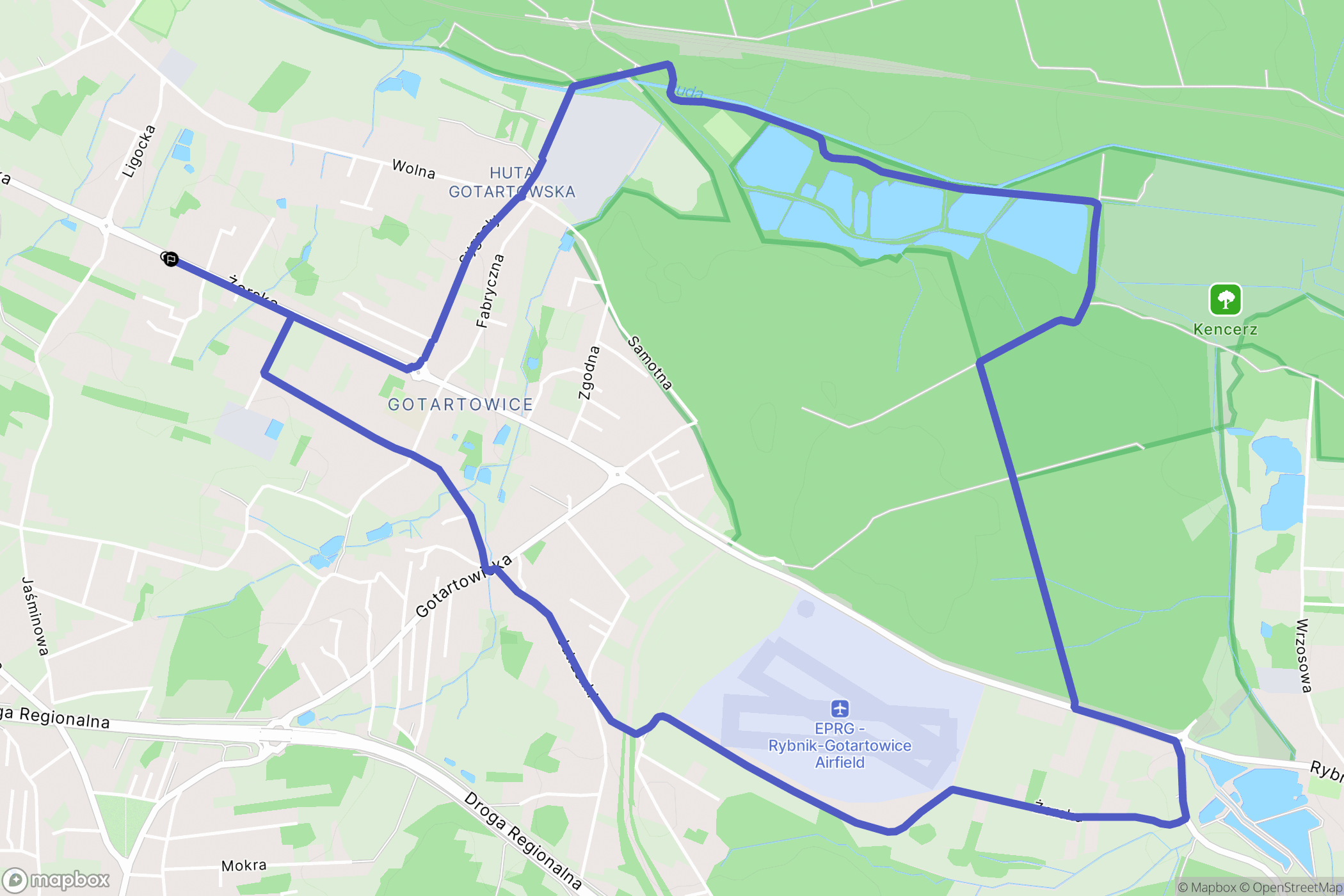 Rybnik: mapa trasy - Poland
