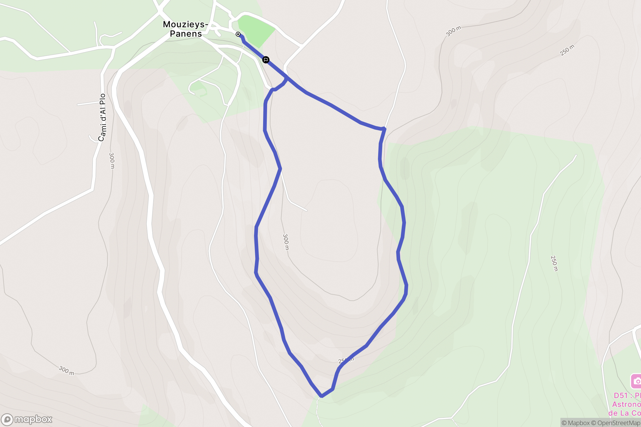 Mouzieys-Panens : carte du parcours de randonnée - France