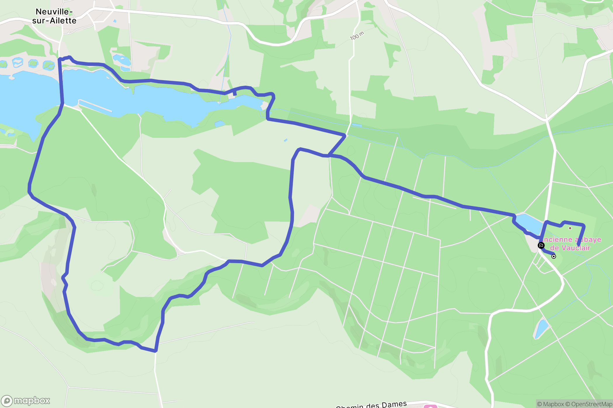 Bouconville-Vauclair : carte du parcours de randonnée - France