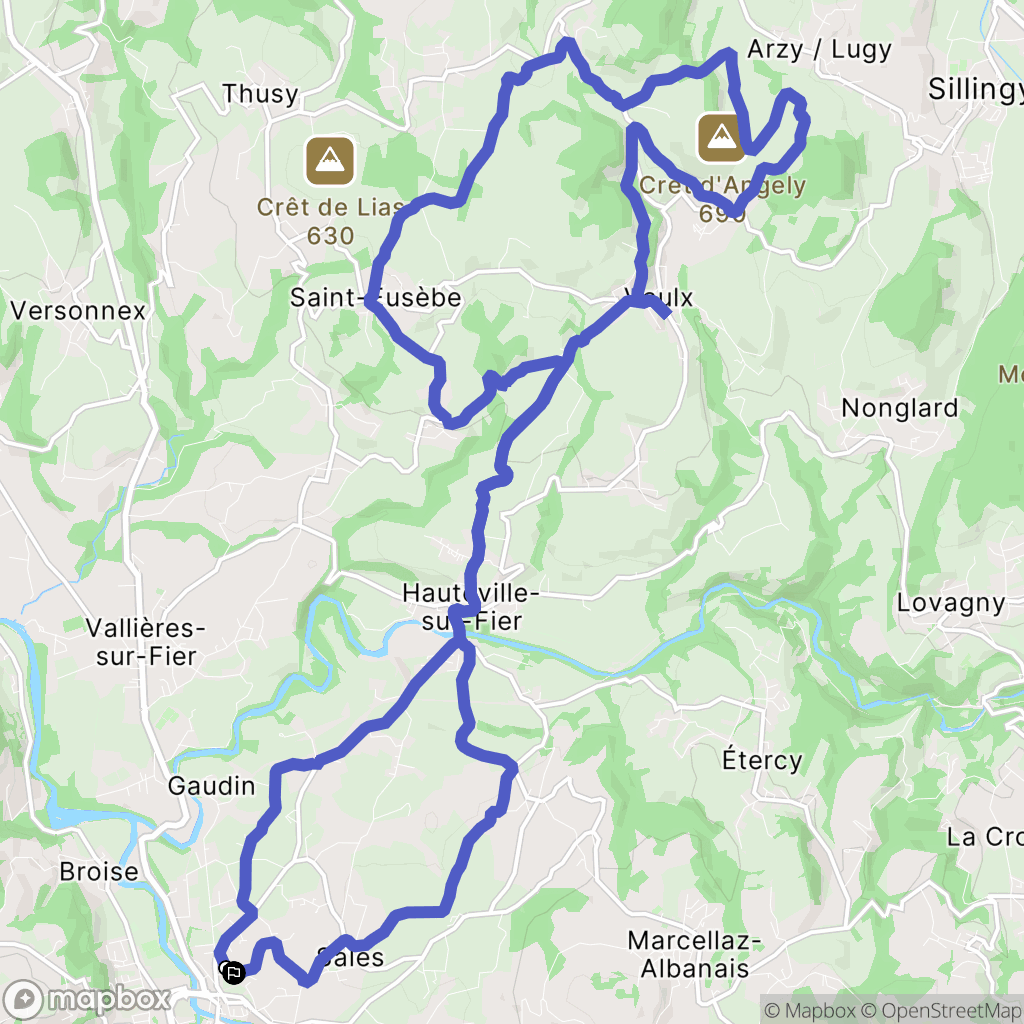 Rumilly : carte du parcours de randonnée - France