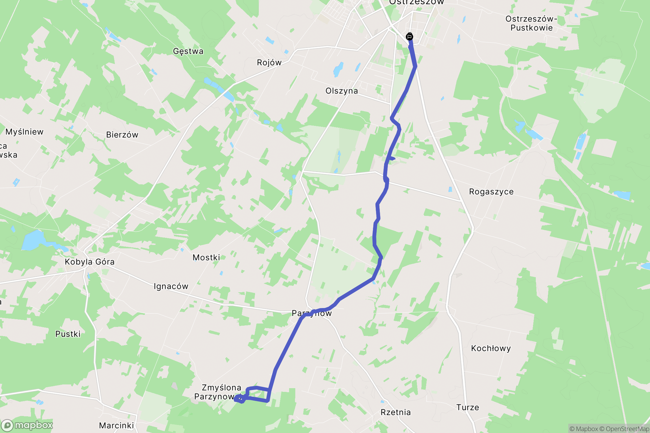 Ostrzeszów: mapa trasy - Poland