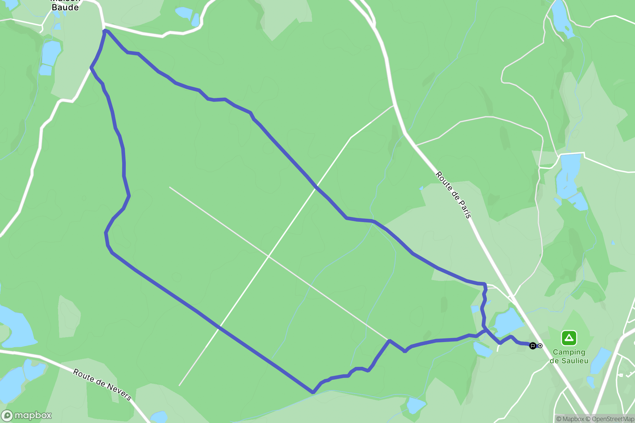 Saulieu : carte du parcours de randonnée - France
