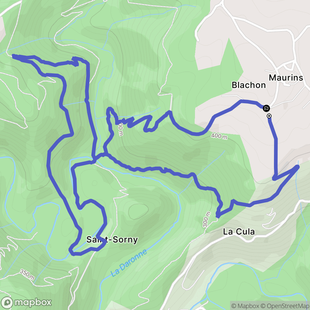 Étables : carte du parcours de randonnée - France