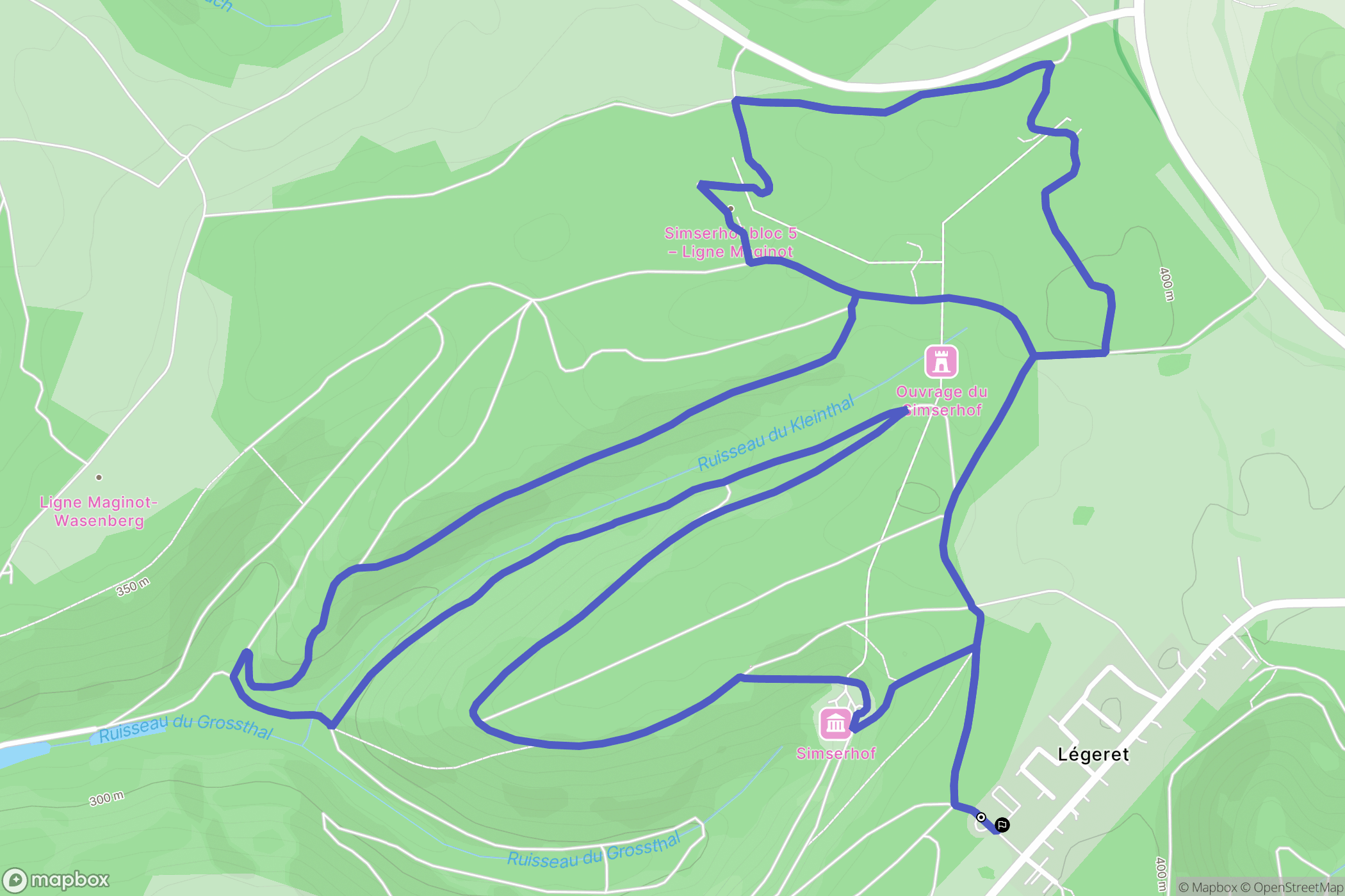 Siersthal : carte du parcours de randonnée - France