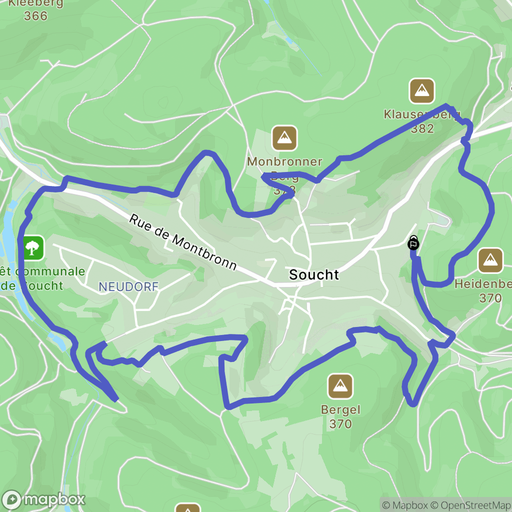 Soucht : carte du parcours de randonnée - France